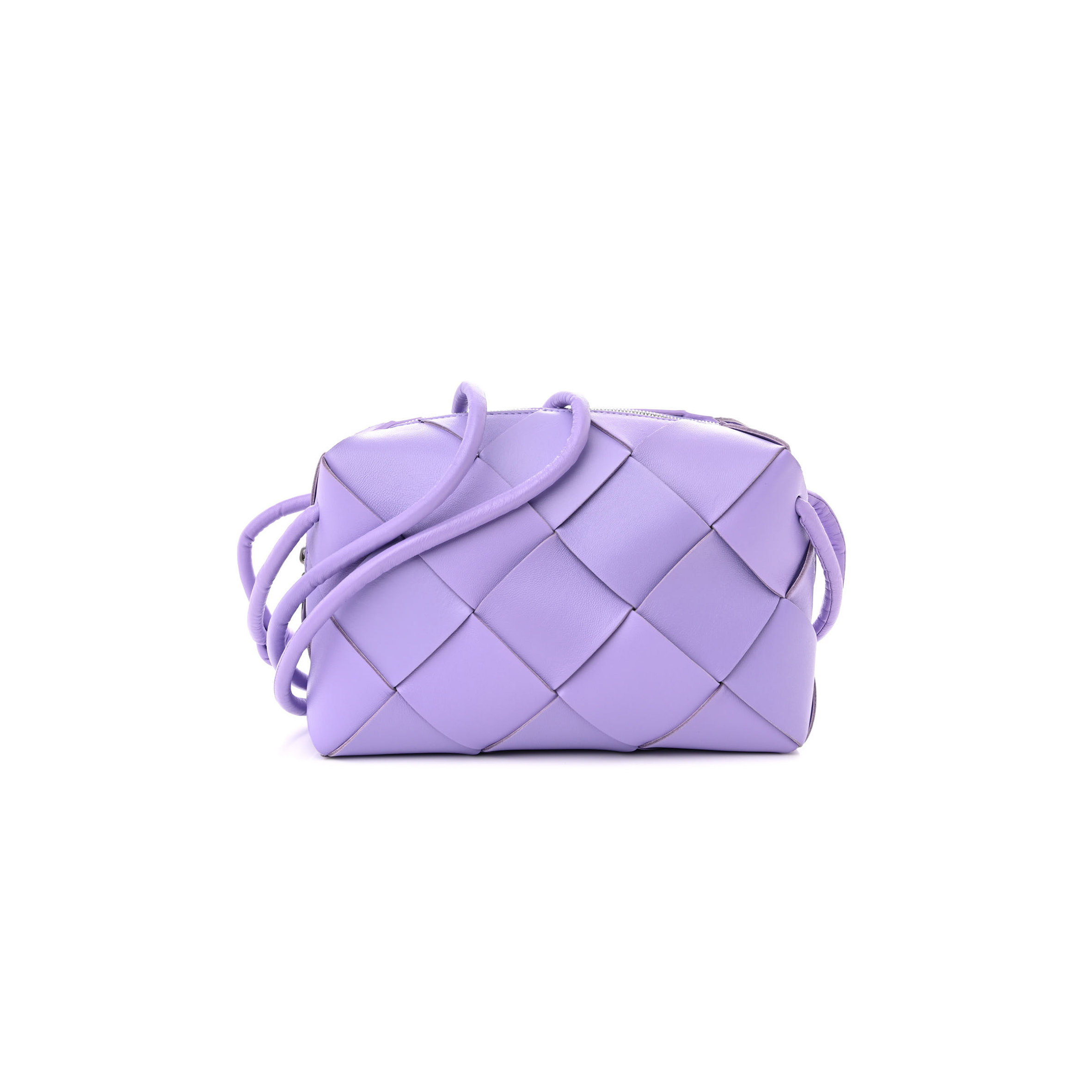 BOTTEGA VENETA LAMBSKIN MAXI INTRECCIATO SMALL CASSETTE CAMERA BAG WISTERIA (22*17*7cm)