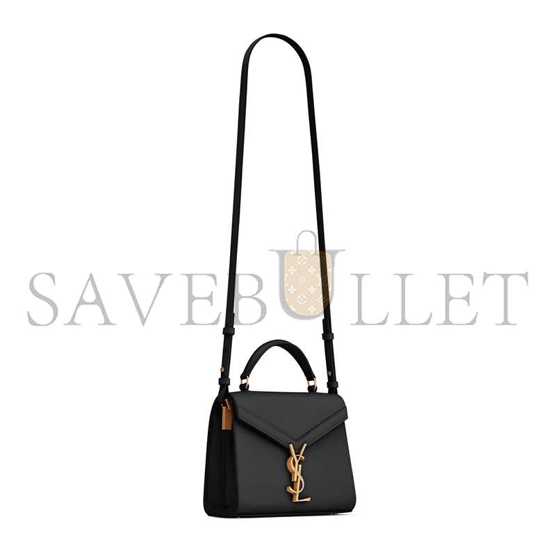 YSL CASSANDRA MINI TOP HANDLE BAG IN GRAIN DE POUDRE EMBOSSED LEATHER 623930BOW0W1000 (20*16*7.5cm)