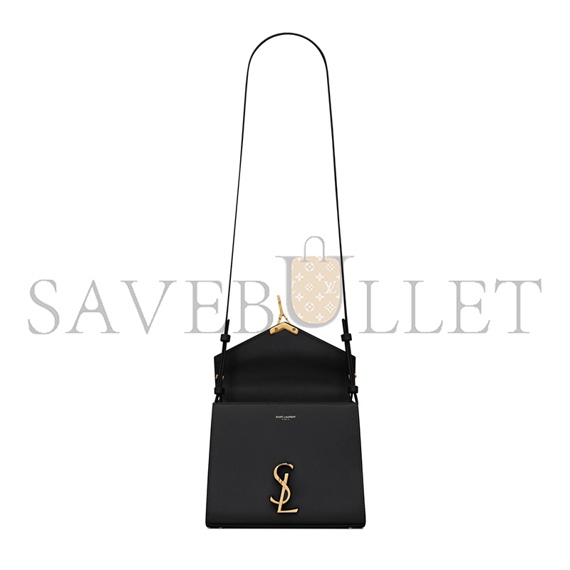 YSL CASSANDRA MINI TOP HANDLE BAG IN GRAIN DE POUDRE EMBOSSED LEATHER 623930BOW0W1000 (20*16*7.5cm)
