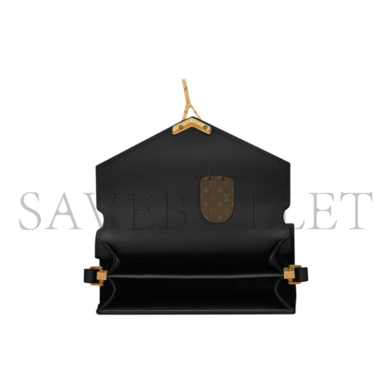 YSL CASSANDRA MINI TOP HANDLE BAG IN GRAIN DE POUDRE EMBOSSED LEATHER 623930BOW0W1000 (20*16*7.5cm)
