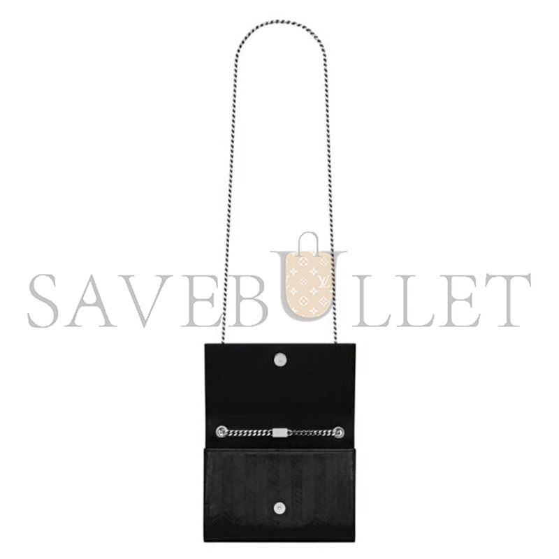 9997 YSL KATE SMALL CHAIN BAG WITH TASSEL IN CHEVRON PATENT LEATHER 474366AAAWI1000 (20*12.5*5cm)