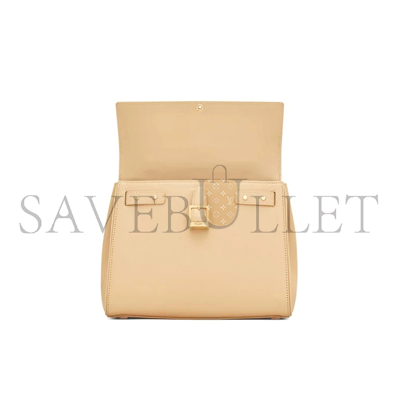 YSL LE FERMOIR SMALL TOP HANDLE BAG IN SHINY LEATHER 6869822ZA0W9141 (25*19.5*10.5cm)