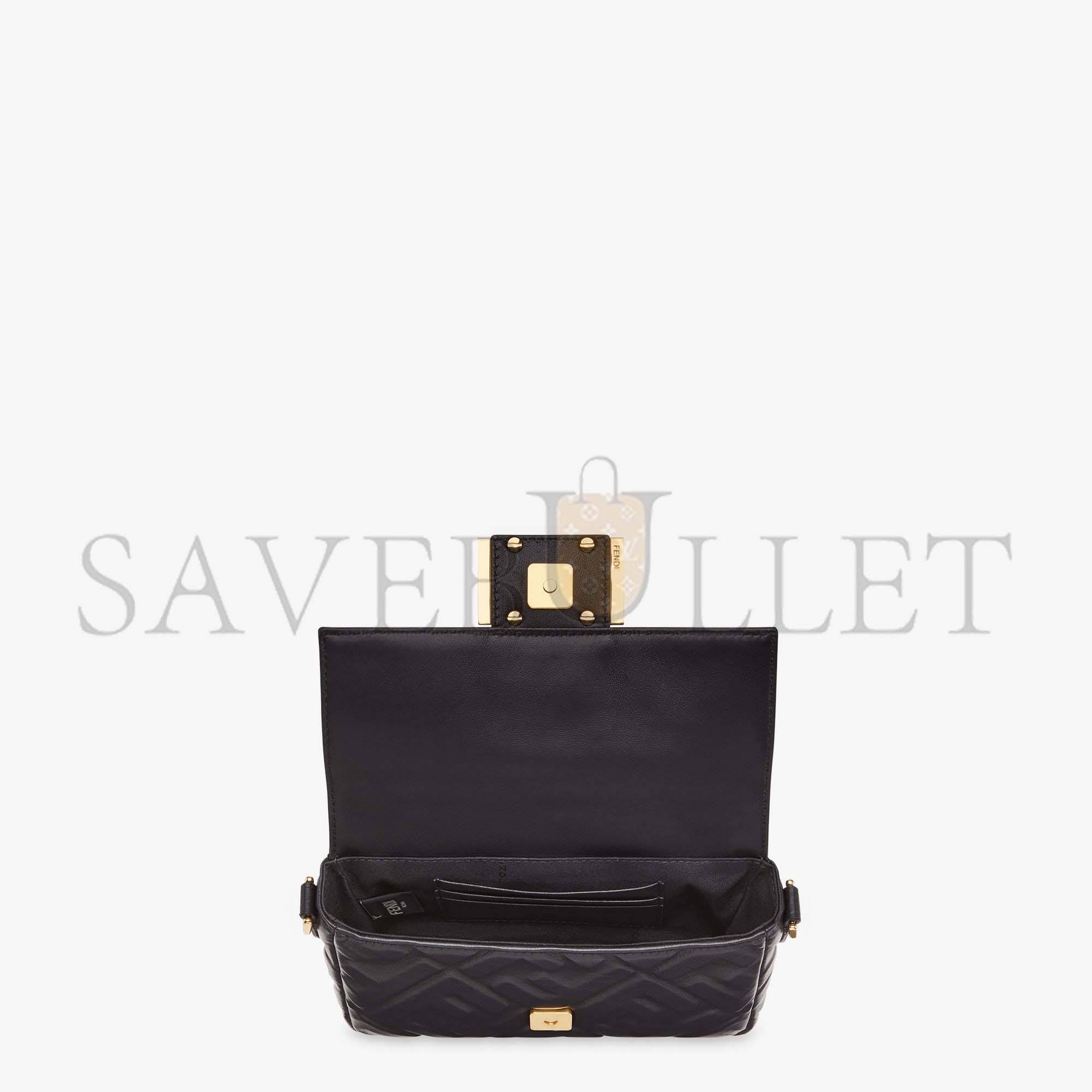 FENDI BAGUETTE MINI - BLACK LEATHER BAG 8BS017A72VF15ZW (19*11.5*4cm)