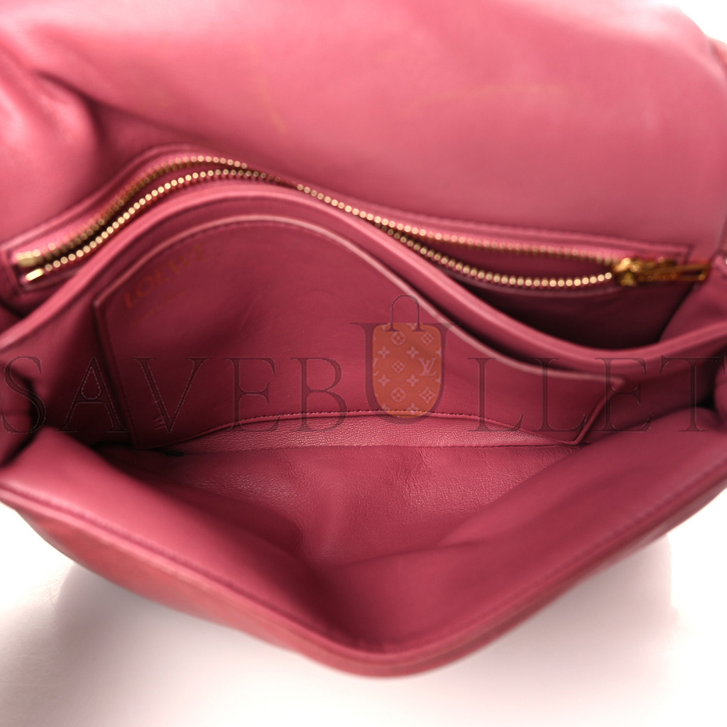 LOEWE LAMBSKIN GOYA PUFFER BAG PLUMROSE (23*18*10cm)