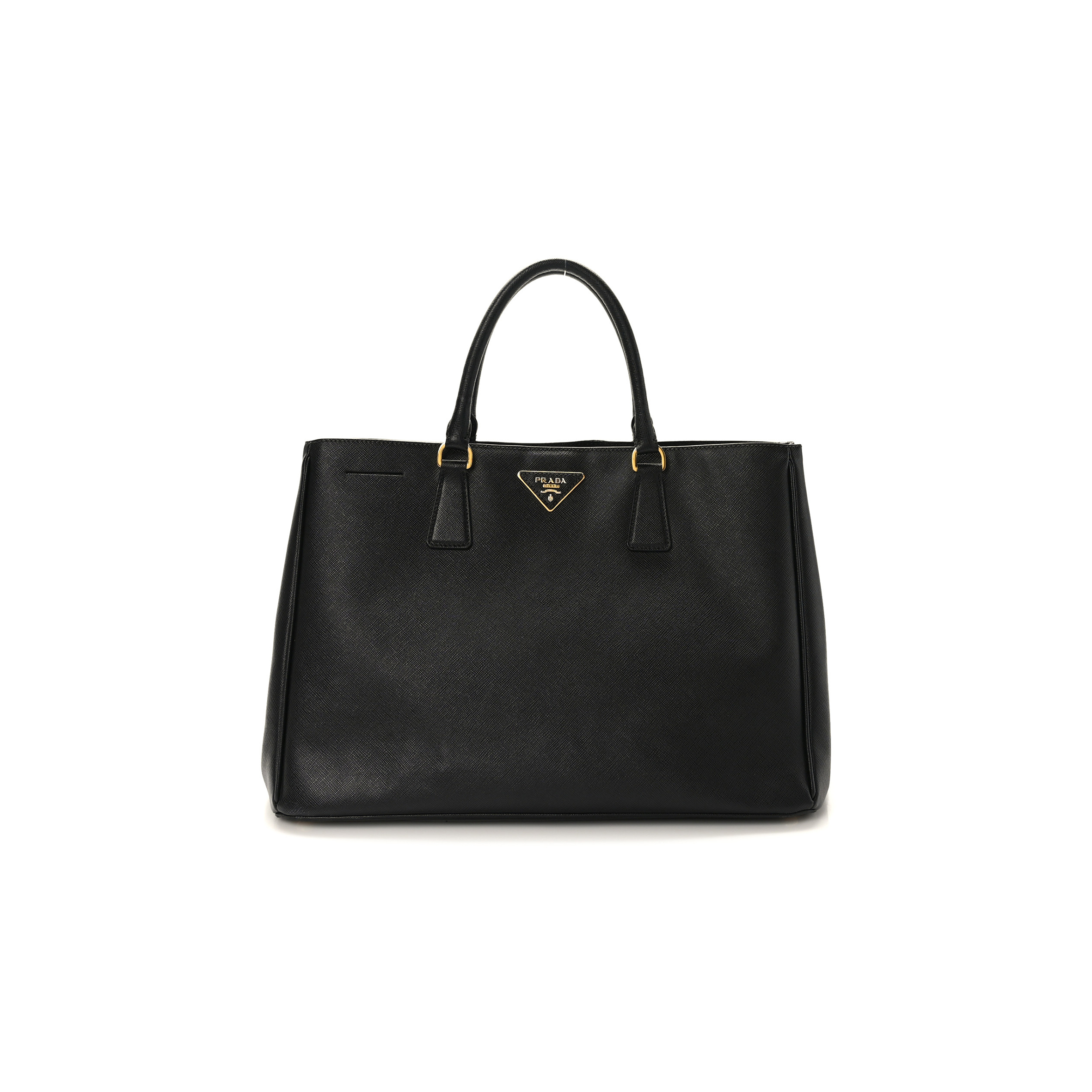 PRADA SAFFIANO LARGE GALLERIA DOUBLE ZIP TOTE BLACK (36*27*15cm)